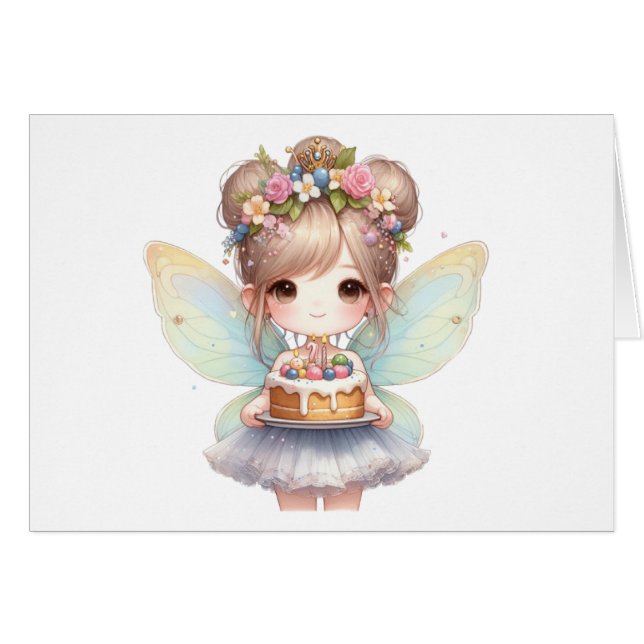Fairy Birthday Card (Vorderseite (Horizontal))