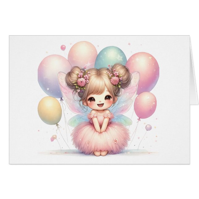 Fairy Birthday Card (Vorderseite (Horizontal))