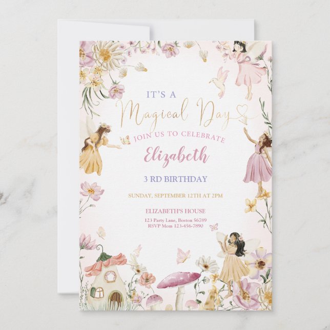 Fairy Birthday Einladung (Vorderseite)