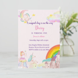 Fairy Birthday Einladung Rainbow Unicorn Party