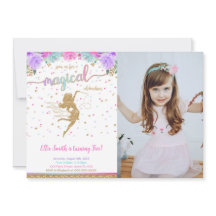 Fairy Birthday Foto Einladung