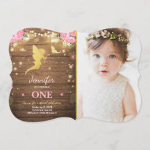 Fairy Birthday Invitation Rose Gold Magical Whimsi