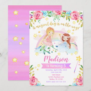 Fairy Birthday Invitation Whimsical Magical Party