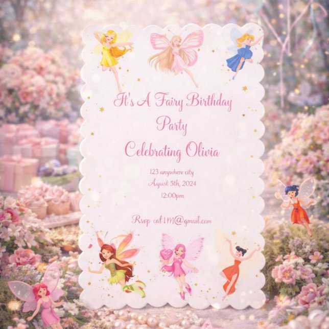 FAIRY BIRTHDAY PARTEI FÜR MÄDCHEN SAVE THE DATE (Von Creator hochgeladen)