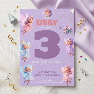 Fairy Birthday Party for Girls Einladung