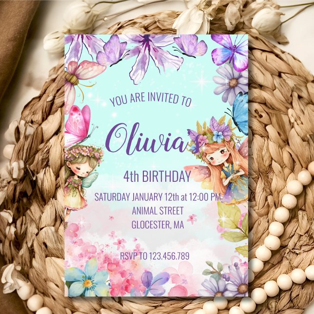 Fairy Birthday Princess Fairy Birthday Einladung (Von Creator hochgeladen)