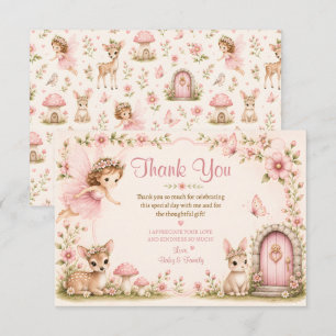 Fairy Blossom Wishes Baby-Shower-Dankeschön Dankeskarte