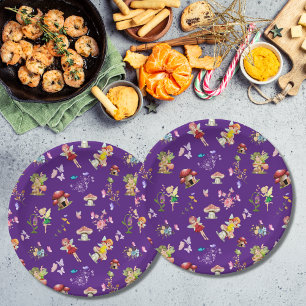 Fairy Blume Butterfly Pilz Lila Themed Pappteller