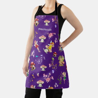 Fairy Blume Butterfly Pilz Lila Themed Schürze