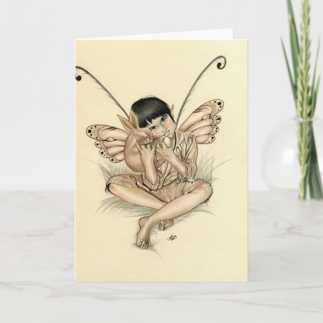 Fairy Boy Bunny Card Karte (Vorderseite)