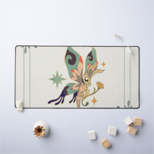 Fairy Butterfly, Green Graphic Art, Inspirierte Fe Schreibtischunterlage