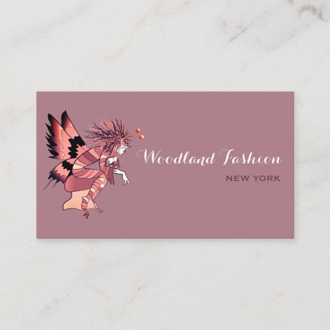 Fairy Butterfly , Lila und rosa Visitenkarte (Vorderseite)