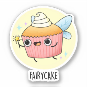 Fairy Cake Funny Cupcake Puff Aufkleber