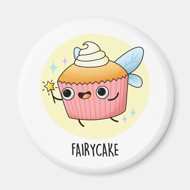 Fairy Cake Funny Cupcake Puff Magnet (Vorne)