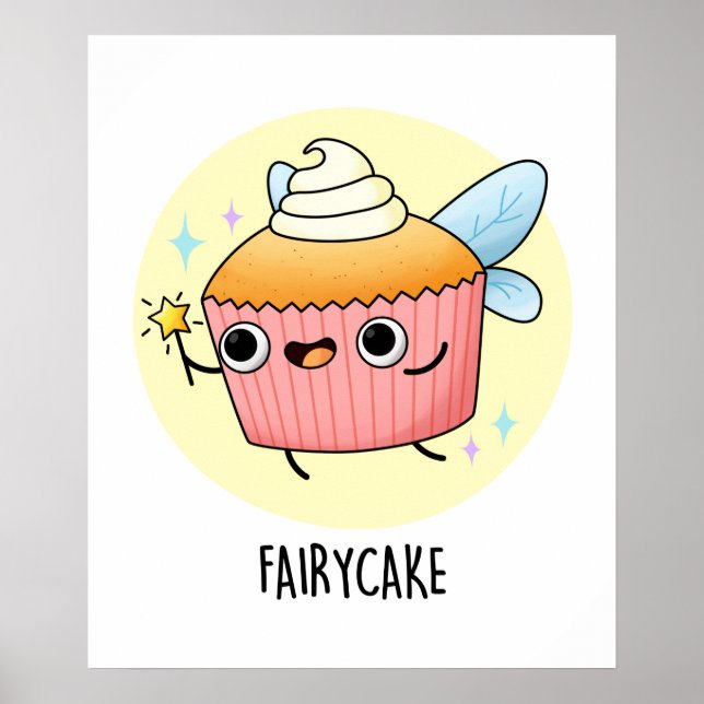 Fairy Cake Funny Cupcake Puff Poster (Vorne)