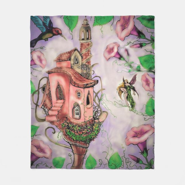Fairy Castle mit Hummingbird Fleecedecke (Vorderseite)