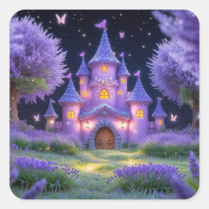 Fairy Castle Quadratischer Aufkleber