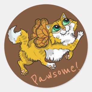 Fairy Cat Pawsome! Runder Aufkleber