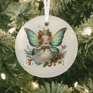 Fairy Christmas Butterfly Ornament Aus Glas