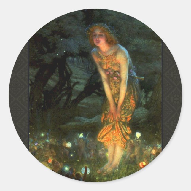 Fairy Circle Fairies Midsommer Eve Runder Aufkleber (Vorderseite)