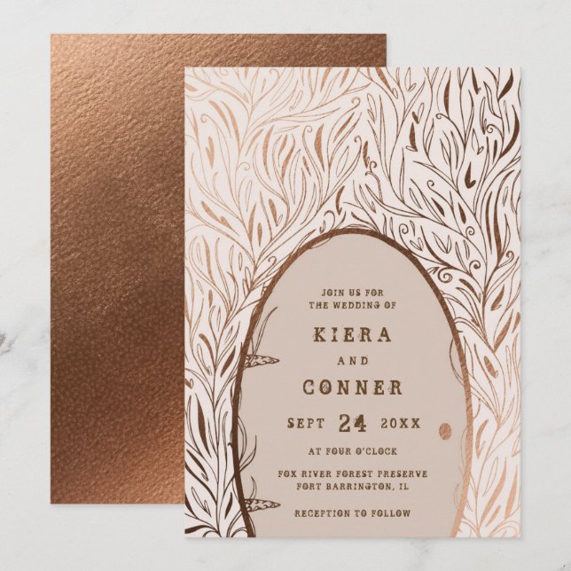 Fairy Door Irish Folklore Märchenbaum Hochzeit Einladung (Vorne/Hinten)