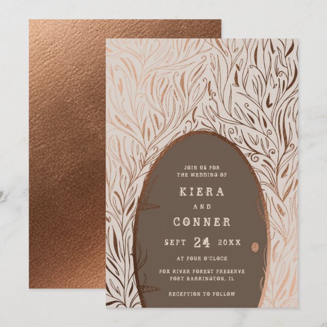 Fairy Door Irish Folklore Märchenbaum Hochzeit Einladung (Vorne/Hinten)