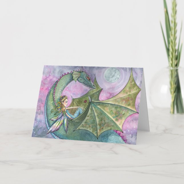 Fairy Dragon Blank Card by Molly Harrison Karte (Vorderseite)