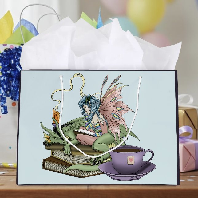 Fairy Dragon Bücher Tee Freundschaft  Große Geschenktüte (Von Creator hochgeladen)