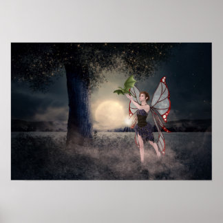 Fairy & Dragon Fantasy Art Poster