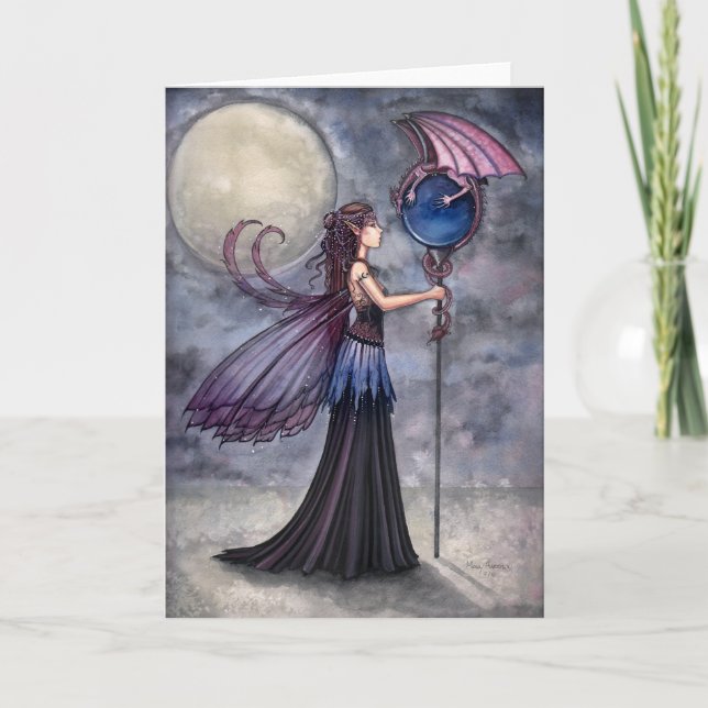 Fairy Dragon Grußkarte von Molly Harrison Karte (Vorderseite)