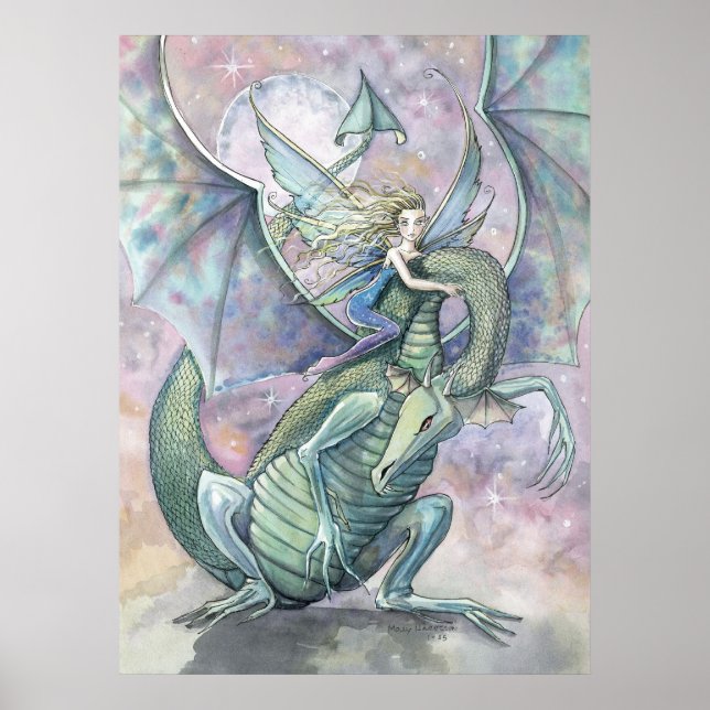 Fairy Dragon Poster Print von Molly Harrison (Vorne)