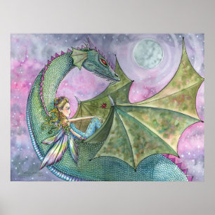 Fairy Dragon Poster Print von Molly Harrison