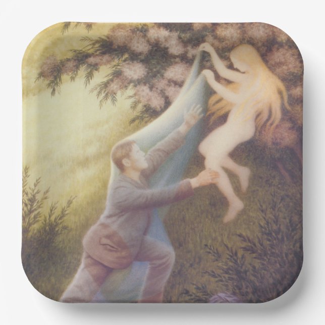 Fairy Dream (von Theodor Severin Kittelsen) Pappteller (Vorderseite)