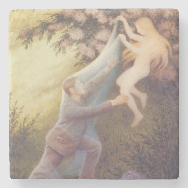 Fairy Dream (von Theodor Severin Kittelsen) Steinuntersetzer (Vorderseite)
