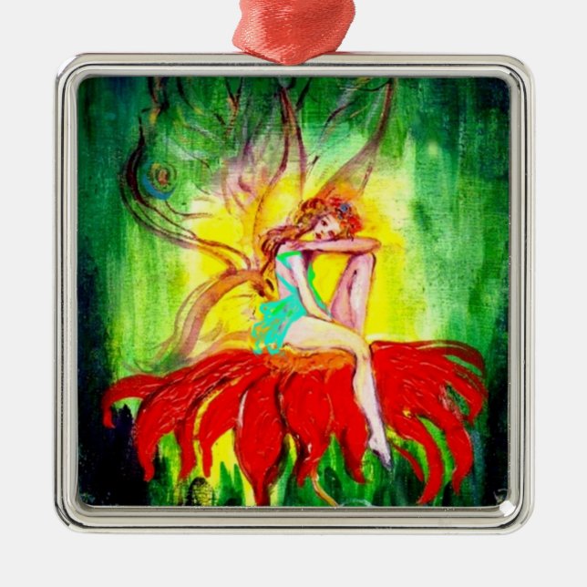 FAIRY DREAMING AUF EINER BLUME ORNAMENT AUS METALL (Vorne)
