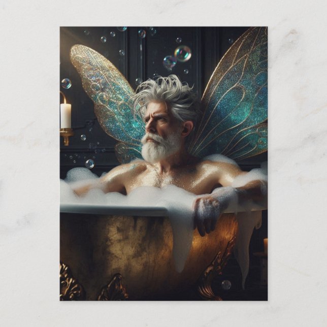 Fairy Elder im Bubblebad Postkarte (Vorderseite)