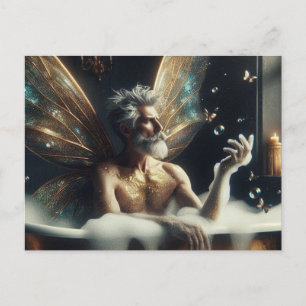 Fairy Elder Male nimmt ein Bad Postkarte