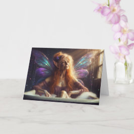 Fairy Elder Woman nimmt ein Bad in einer Lila Tube Karte
