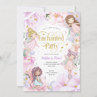 Fairy Enchanted Party, Garden Blume Mädchen Geburt Einladung