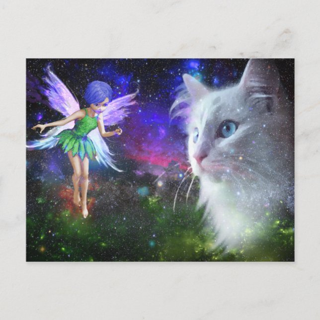 Fairy Encounters Cat Postkarte (Vorderseite)