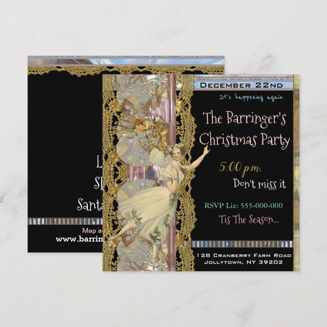 Fairy Erinnerung Weihnachts-Party Einladung (Vorne/Hinten)