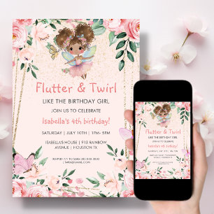 Fairy FĂ& Twirl Rose   Invitation d'anniversaire