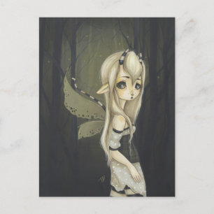 Fairy Fantasy Art Postcard grün Postkarte