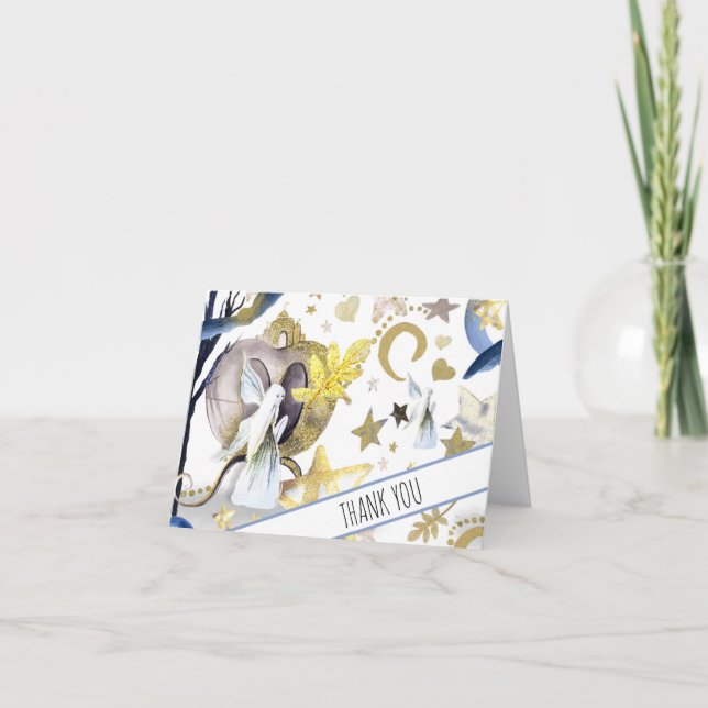 *~* Fairy Fantasy Coach Babydusche Vielen Dank Dankeskarte (Vorderseite)