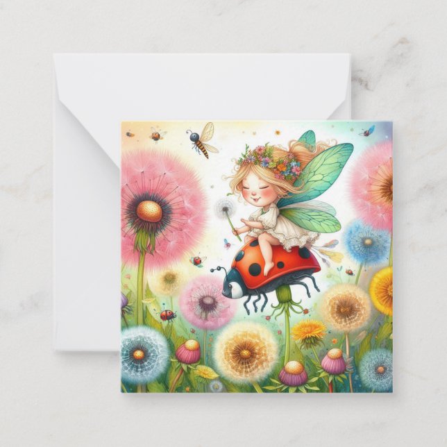Fairy Fantasy Note Card Mitteilungskarte (Vorderseite)
