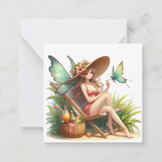Fairy Fantasy Note Card Mitteilungskarte (Vorderseite)