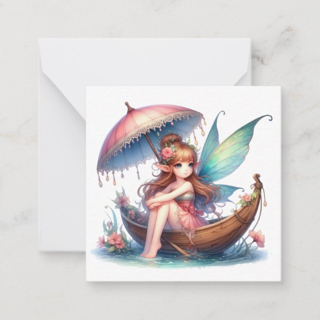 Fairy Fantasy Note Card Mitteilungskarte (Vorderseite)