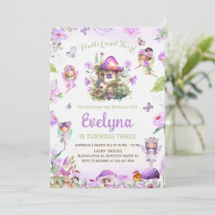 Fairy Feffervescence Twirly Purple Invitation Anni