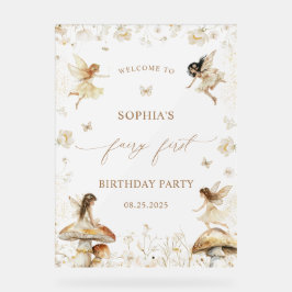Fairy First Birthday Boho Begrüßung Akryllisches Z Acrylschild