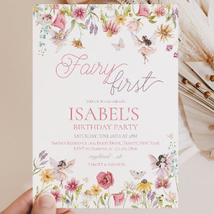 Fairy First Birthday Einladung